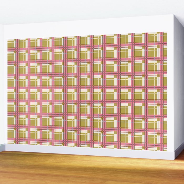 Bold Checked Design Wall Mural Gallery Image 2