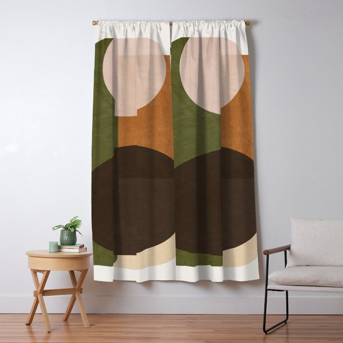 Modern Abstract Minimal Shapes 217 Window Curtain Gallery Image 5