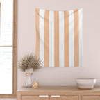 Minimal candy pastel stripes 2. Peach fuzz Wall Tapestry Gallery Image 2