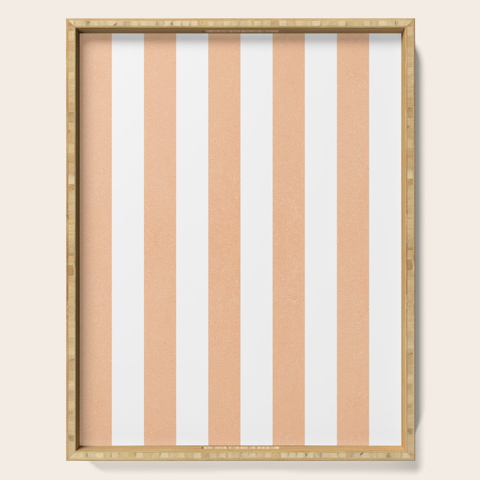Minimal candy pastel stripes 2. Peach fuzz Serving Tray Gallery Image 1