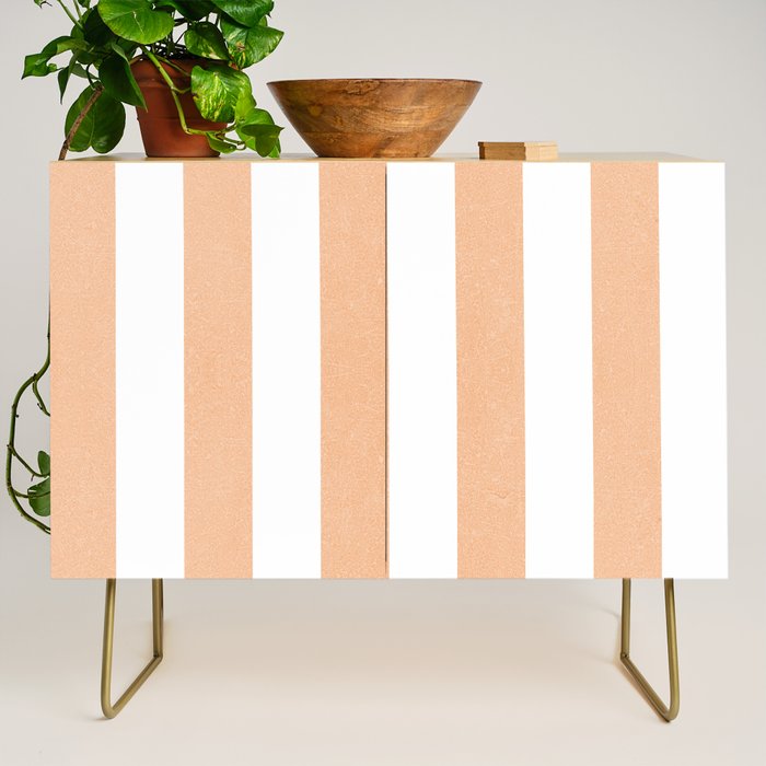 Minimal candy pastel stripes 2. Peach fuzz Credenza Gallery Image 1