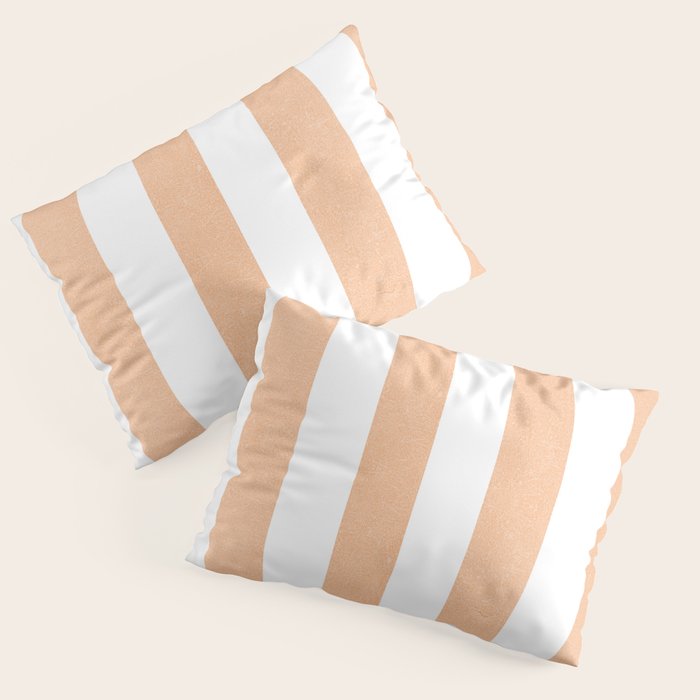 Minimal candy pastel stripes 2. Peach fuzz Pillow Sham Gallery Image 3