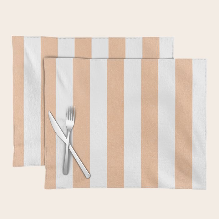 Minimal candy pastel stripes 2. Peach fuzz Placemat Gallery Image 1