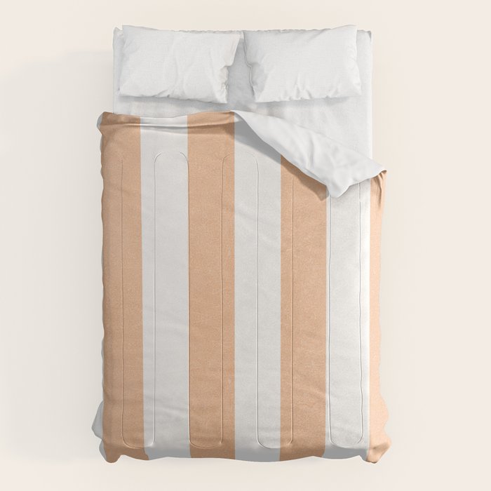 Minimal candy pastel stripes 2. Peach fuzz Comforter Gallery Image 1