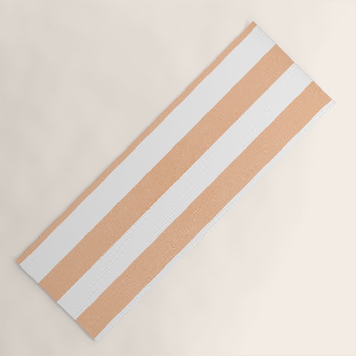 Minimal candy pastel stripes 2. Peach fuzz Yoga Mat Gallery Image 1