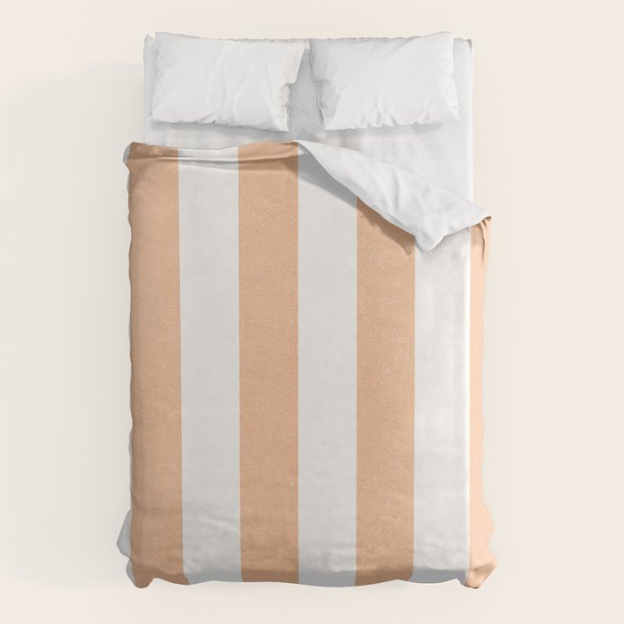 Minimal candy pastel stripes 2. Peach fuzz Duvet Cover Gallery Image 1