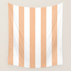 Minimal candy pastel stripes 2. Peach fuzz Wall Tapestry Gallery Image 4