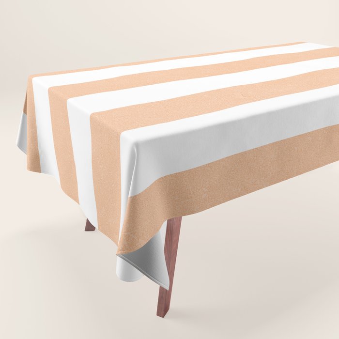 Minimal candy pastel stripes 2. Peach fuzz Tablecloth Gallery Image 1