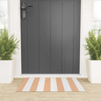Minimal candy pastel stripes 2. Peach fuzz Welcome Mat Gallery Image 3