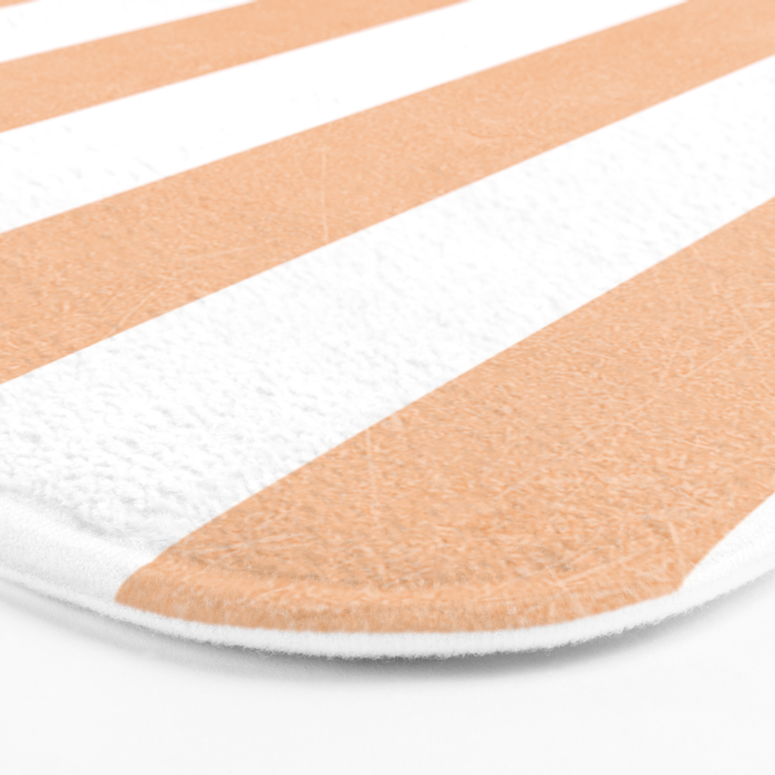 Minimal candy pastel stripes 2. Peach fuzz Bath Mat Gallery Image 3