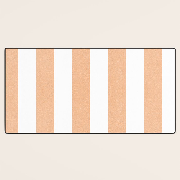Minimal candy pastel stripes 2. Peach fuzz Desk Mat Gallery Image 3