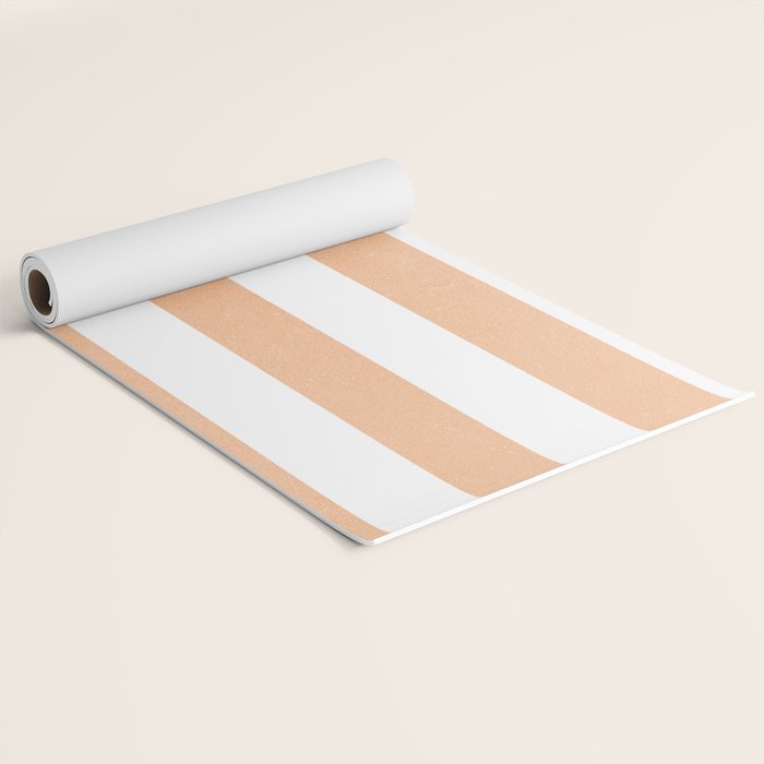 Minimal candy pastel stripes 2. Peach fuzz Yoga Mat Gallery Image 2