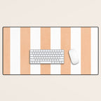 Minimal candy pastel stripes 2. Peach fuzz Desk Mat Gallery Image 1