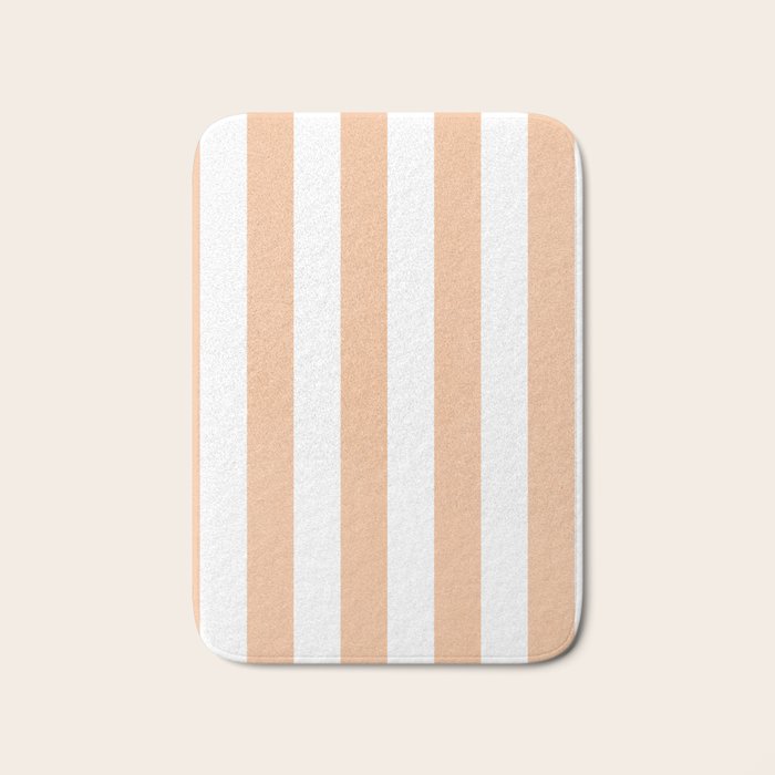 Minimal candy pastel stripes 2. Peach fuzz Bath Mat Gallery Image 1
