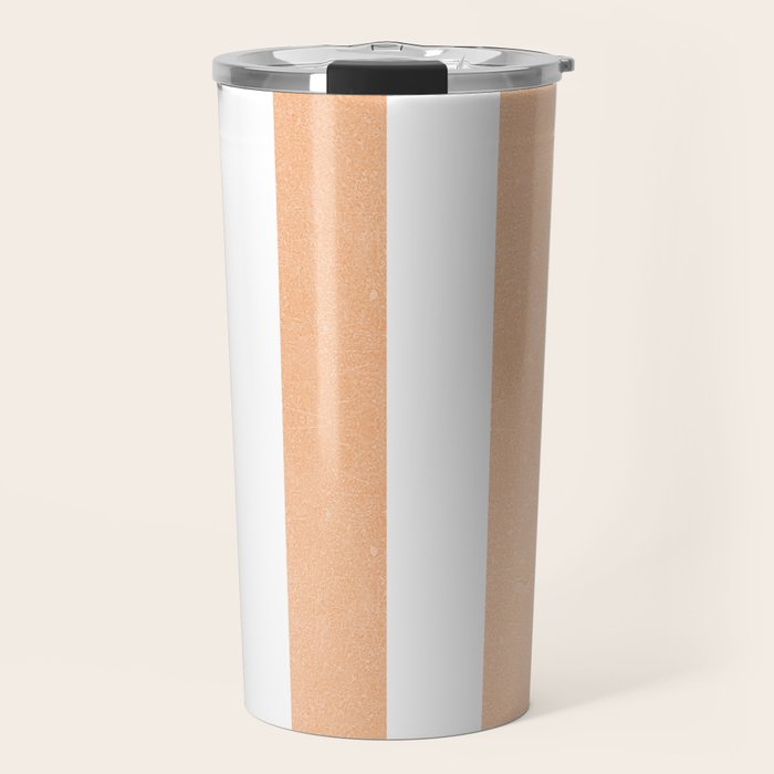 Minimal candy pastel stripes 2. Peach fuzz Travel Mug Gallery Image 1