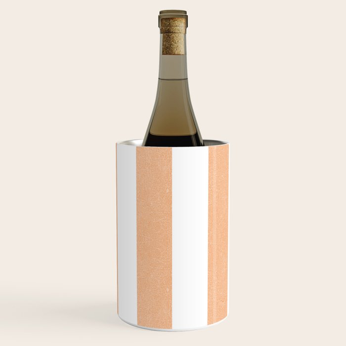 Minimal candy pastel stripes 2. Peach fuzz Wine Chiller Gallery Image 1