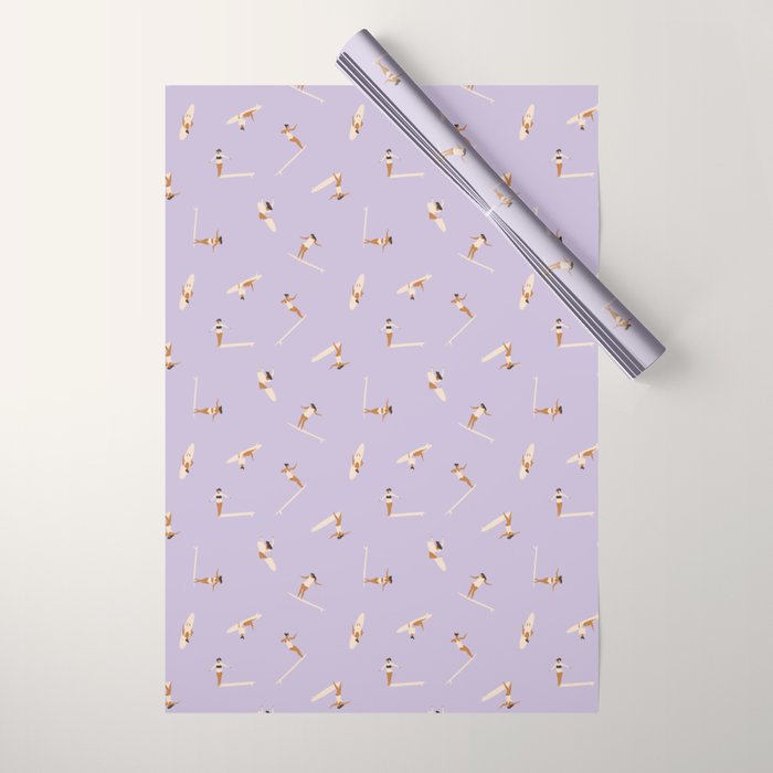 Surf girls in violet Wrapping Paper Gallery Image 1