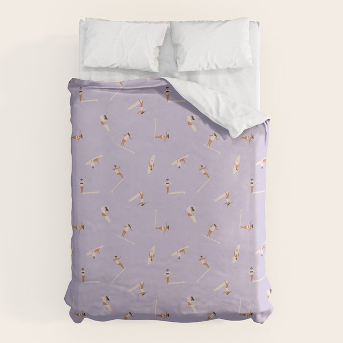 Surf girls in violet Duvet Cover Gallery Image 1
