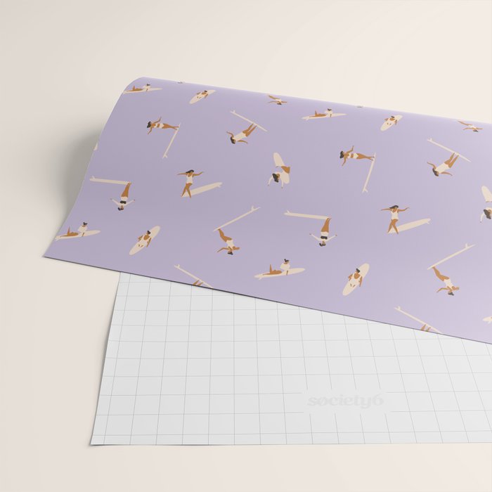 Surf girls in violet Wrapping Paper Gallery Image 2