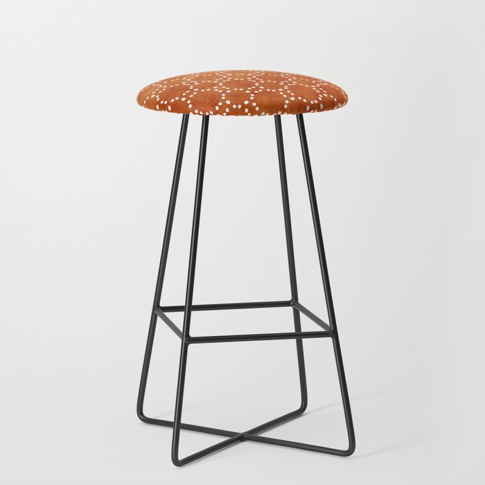 Abstract, Boho, Geometric Pattern, Terracotta Stool Gallery Image 1