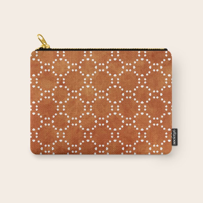 Abstract, Boho, Geometric Pattern, Terracotta Carry All Pouch Gallery Image 1