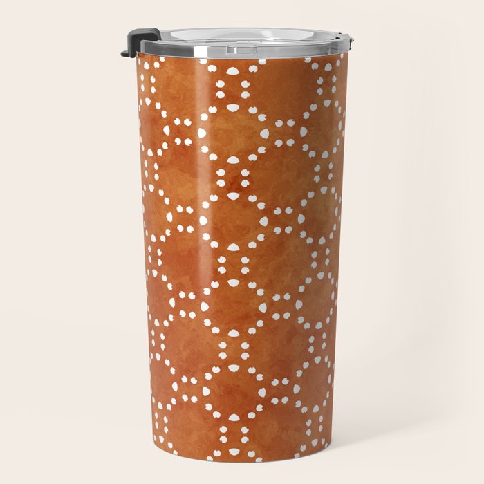 Abstract, Boho, Geometric Pattern, Terracotta Travel Mug Gallery Image 3