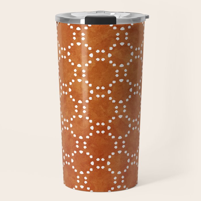 Abstract, Boho, Geometric Pattern, Terracotta Travel Mug Gallery Image 1