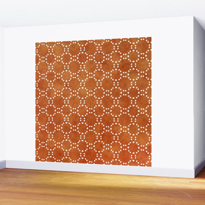 Abstract, Boho, Geometric Pattern, Terracotta Wall Mural Gallery Image 2