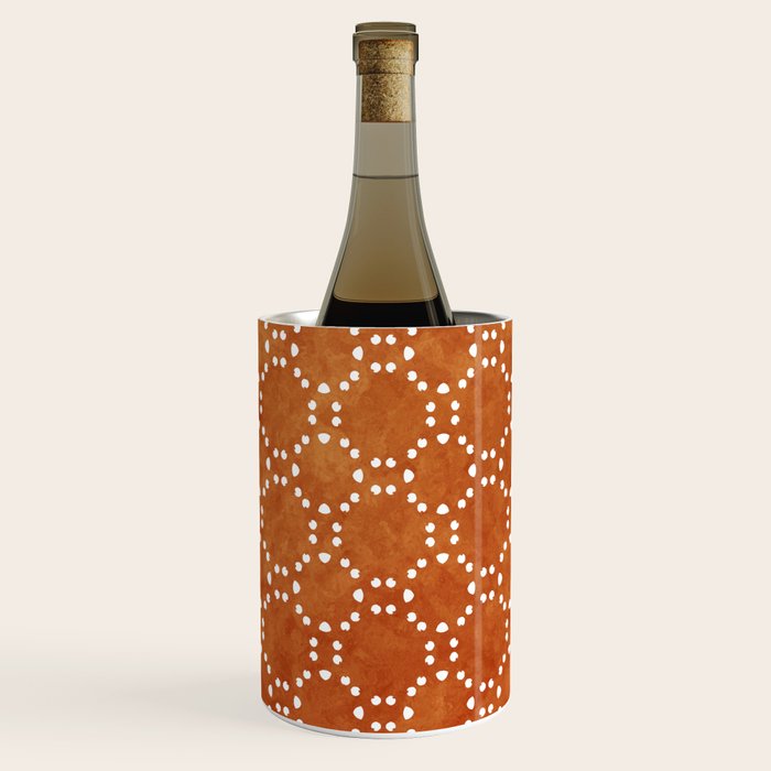 Abstract, Boho, Geometric Pattern, Terracotta Wine Chiller Gallery Image 1