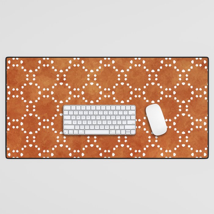 Abstract, Boho, Geometric Pattern, Terracotta Desk Mat Gallery Image 1