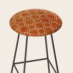 Abstract, Boho, Geometric Pattern, Terracotta Stool Gallery Image 2