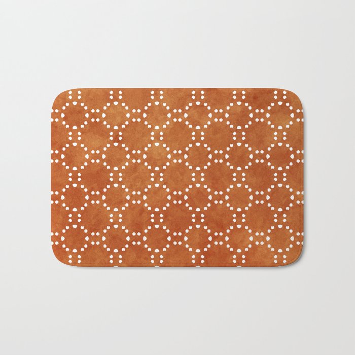 Abstract, Boho, Geometric Pattern, Terracotta Bath Mat Gallery Image 1