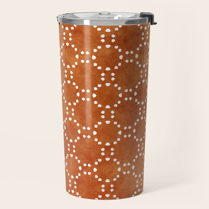 Abstract, Boho, Geometric Pattern, Terracotta Travel Mug Gallery Image 2
