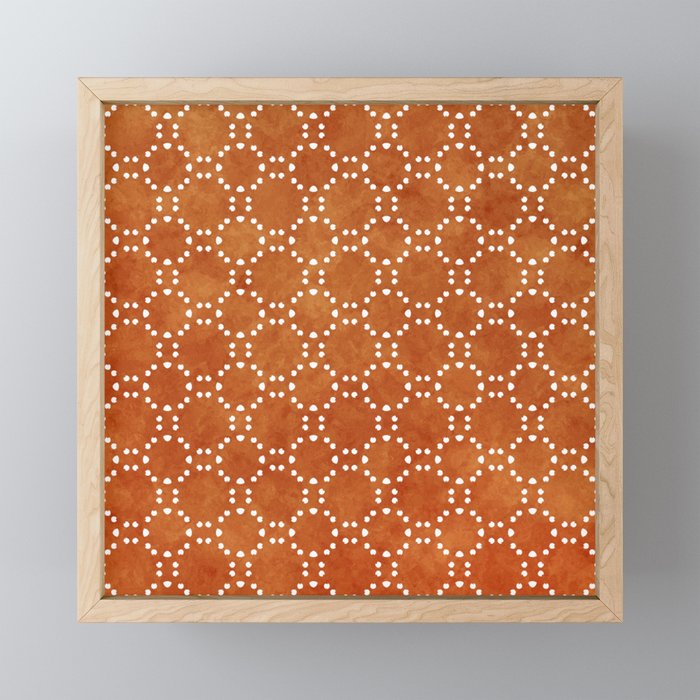 Abstract, Boho, Geometric Pattern, Terracotta Mini Art Print Gallery Image 1