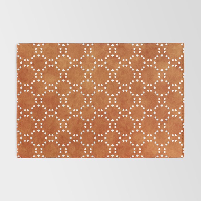 Abstract, Boho, Geometric Pattern, Terracotta Rug Gallery Image 2