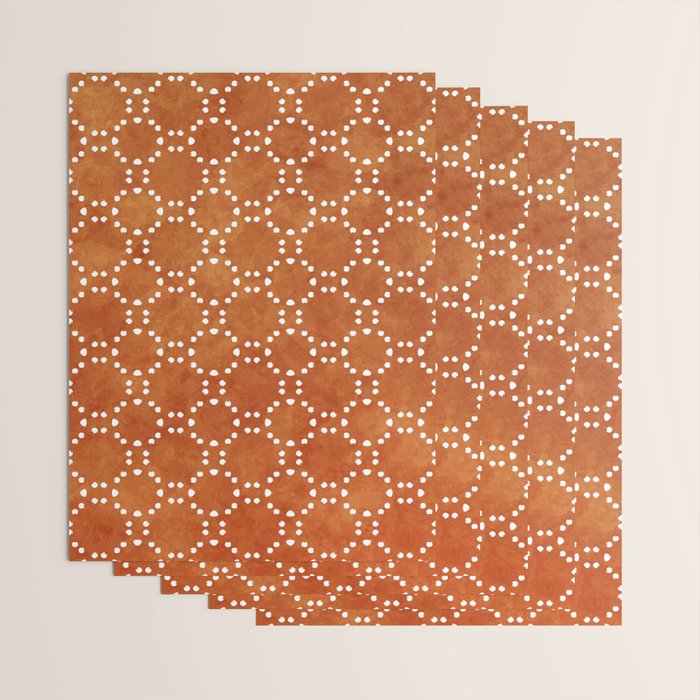 Abstract, Boho, Geometric Pattern, Terracotta Wrapping Paper Gallery Image 3