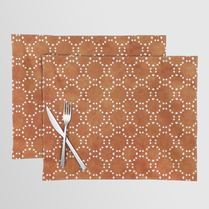 Abstract, Boho, Geometric Pattern, Terracotta Placemat Gallery Image 1