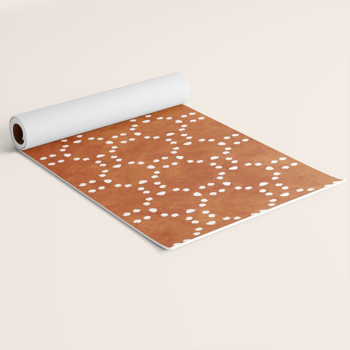 Abstract, Boho, Geometric Pattern, Terracotta Yoga Mat Gallery Image 2