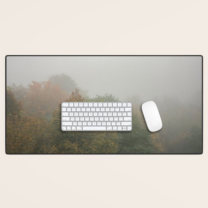 Belgium Misty Forest Scene | Atmospheric Nature Photography Desk Mat Gallery Image 1