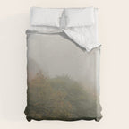 Belgium Misty Forest Scene | Atmospheric Nature Photography Duvet Cover Gallery Image 6