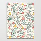 Succulent and triangles seamless pattern Notebook Gallery Image 4