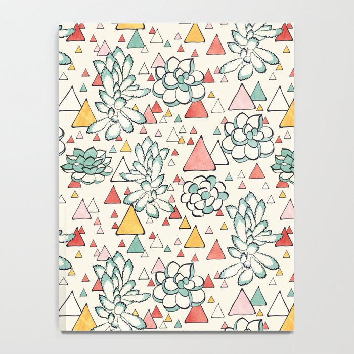 Succulent and triangles seamless pattern Notebook Gallery Image 4