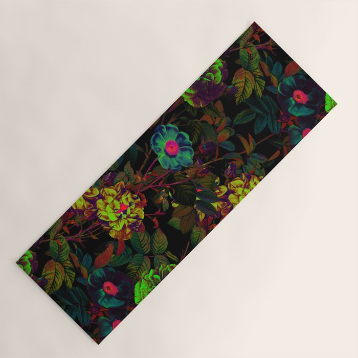 Floral Neon Garden Yoga Mat Gallery Image 1