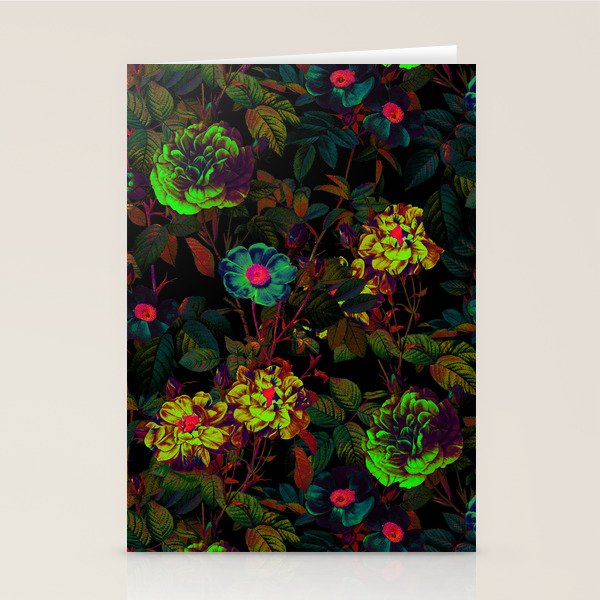 Floral Neon Garden Stationery Card Gallery Image 1