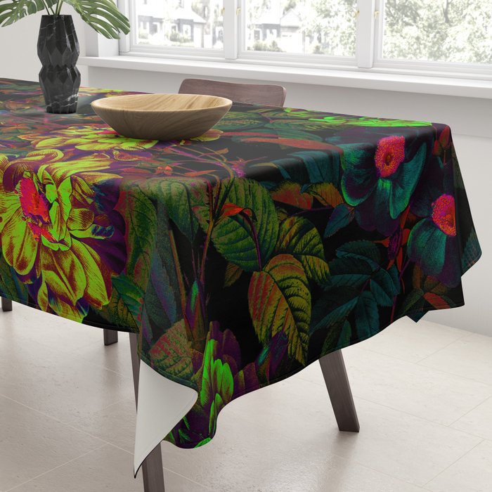 Floral Neon Garden Tablecloth Gallery Image 3