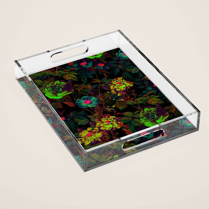 Floral Neon Garden Acrylic Tray Gallery Image 1