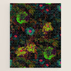 Floral Neon Garden Jigsaw Puzzle Gallery Image 1