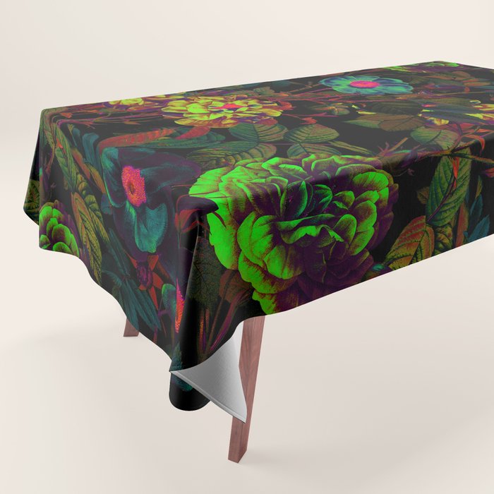Floral Neon Garden Tablecloth Gallery Image 1