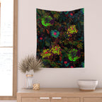 Floral Neon Garden Wall Tapestry Gallery Image 2