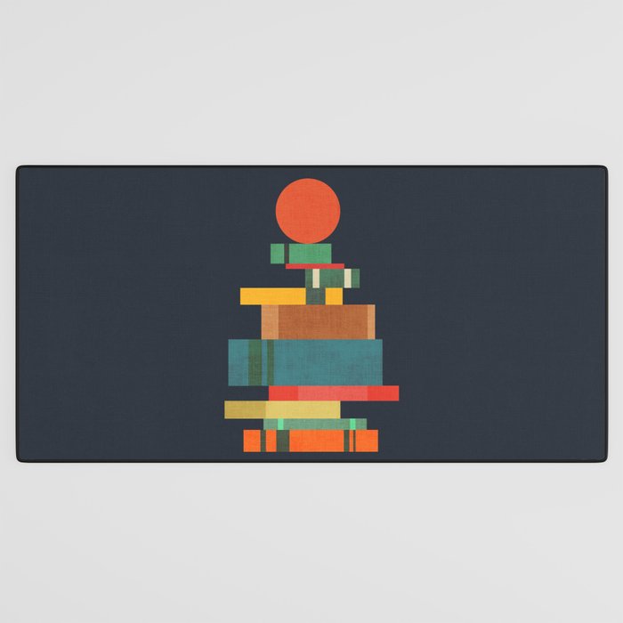 Book stack with a ball Desk Mat Gallery Image 3